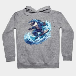 Shark Surfing - Shark Beach Hoodie